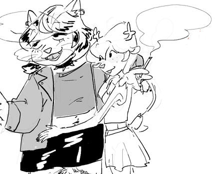 Sketch sample, two characters