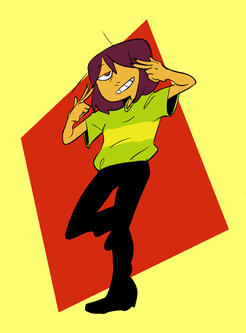 Flat color sample, 1 character.